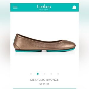 Tieks ballet flat metallic bronze size 9